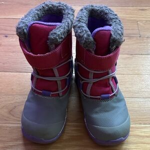 See Kai Run Pink and Gray Kids Snow Boots